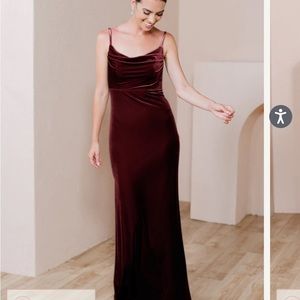 Skye Velvet Dress by Revelry. Size 14. Color: Burgundy.